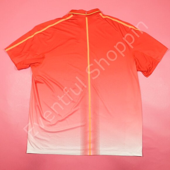 Nike Tiger Woods Ombre Glow Golf Polo Shirt in Red Size 2XL - Picture 3 of 7